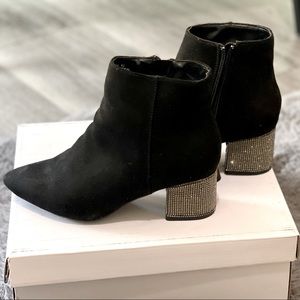 New in box- A Sparkle in your step black Rhinestone Ankle Booties